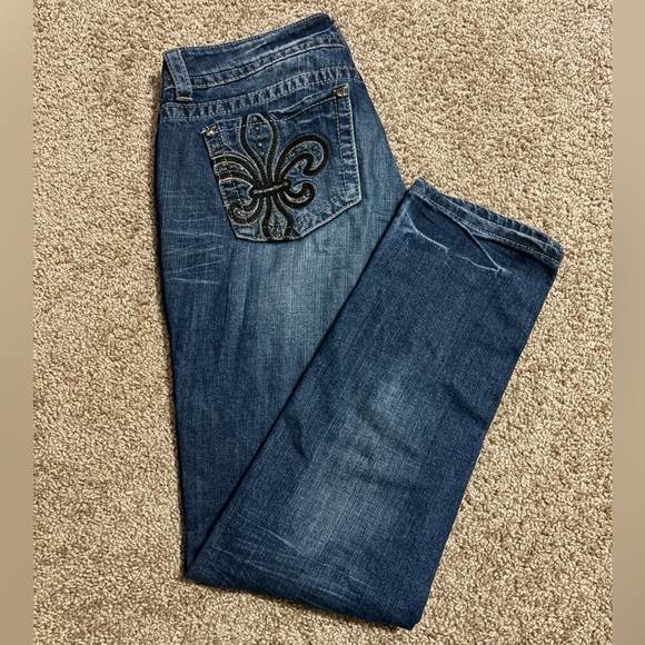 Denim - Miss Me Fleur de Lis Skinny Jeans Style JP514554 Size 31
